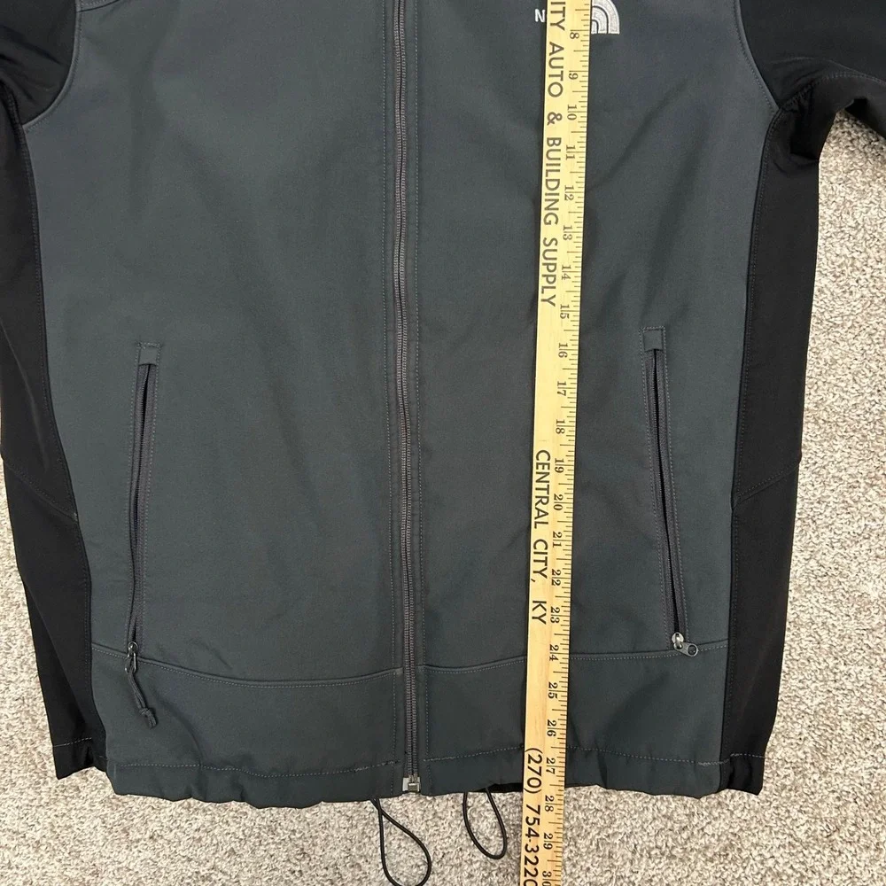 The North Face Men Large Black Gray Softshell Fleece Lined  Zip Jacket Gorpcore